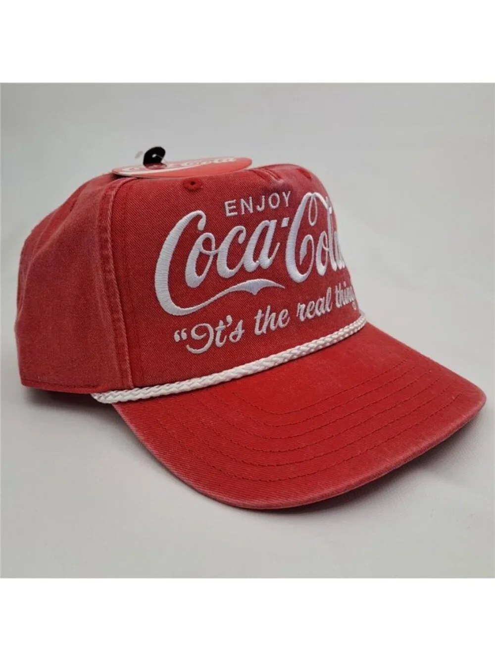 Licensed Coca Cola Vintage Rope Hat Red White Enjoy It’s The Real Thing NWT